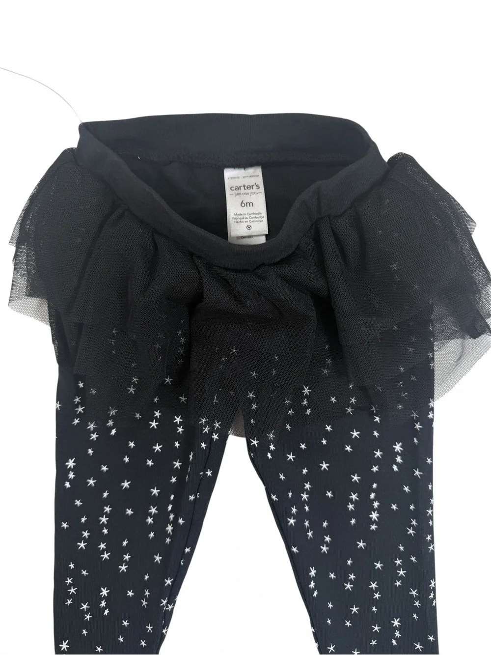 Carter's White Ghost & Star Bodysuit with Pink and Orange Accents